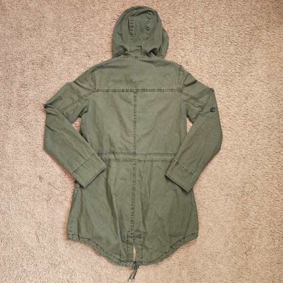 Levis Utility Jacket Womens Extra Small Green Hooded Military Anorack Coat - Picture 2 of 10